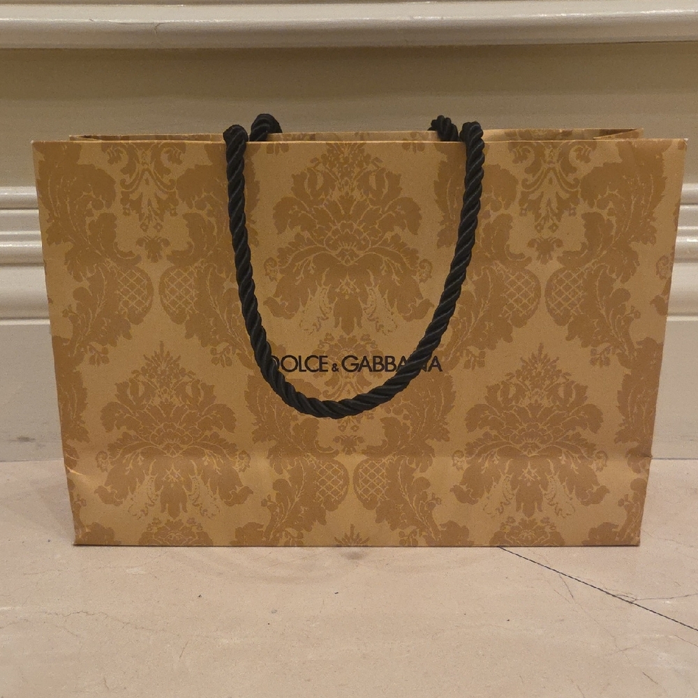 AUTHENTIC DOLCE & GABBANA SHOPPING PAPER GIFT BAG 12"×8" PAISLEY PRINT LARGE